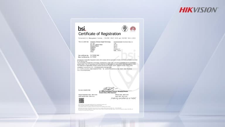 Hikvision Earns ISO/IEC 29147 and ISO/IEC 30111 Certification for Vulnerability Management